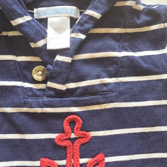 Janie‎ and Jack Navy and Cream Striped Romper - Picture 3 of 3